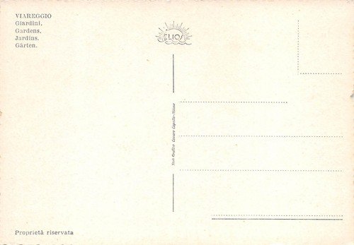 Cartolina Viareggio Giardini auto d'epoca