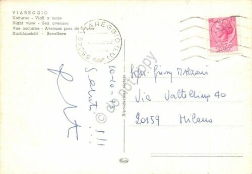 Cartolina Viareggio Notturno viali a mare (Lucca)