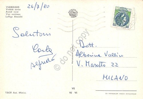 Cartolina Viareggio Panorama aereo 1980 | Immagine Gallery 2