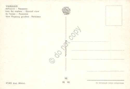 Cartolina Viareggio panorama aereo case stabilimenti balneari spiaggia anni '80 | Immagine Gallery 2