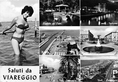 Cartolina Viareggio Pin Up Vedutine (Lucca)