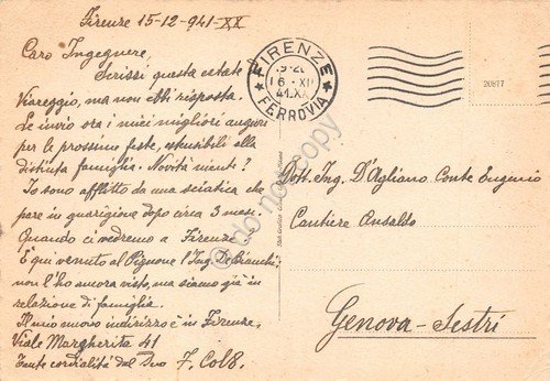 Cartolina Viareggio Pineta 1941 | Immagine Gallery 2