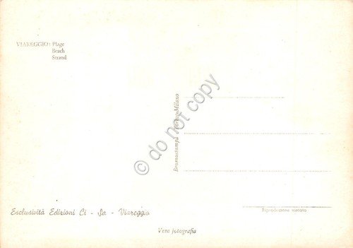 Cartolina Viareggio spiaggia stabilimenti anni '50 | Immagine Gallery 2