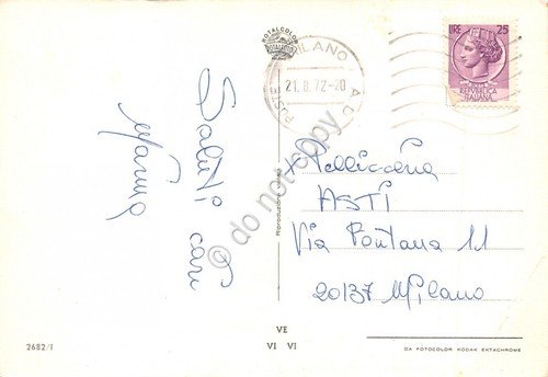 Cartolina Viareggio Vedute barca a vela pescatori 1972 (Lucca)