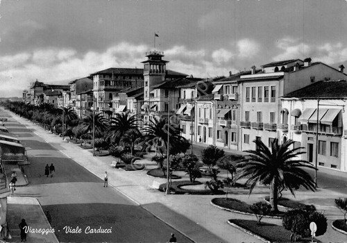 Cartolina Viareggio Viale Carducci animata 1953 grinza (Lucca) | Immagine principale