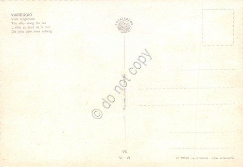Cartolina Viareggio Viale Lungomare Hotel Belmare