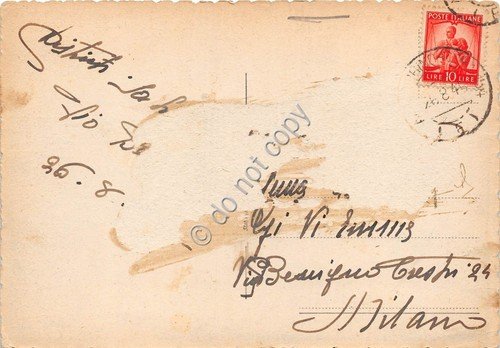 Cartolina Viareggio Viali Lungomare dall'alto 1948