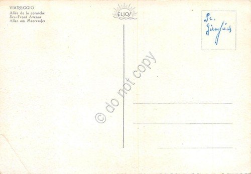 Cartolina Viareggio Viali Lungomare dall'alto anni '50 (Lucca)