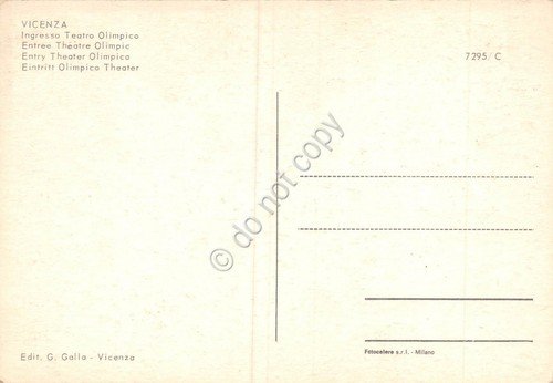 Cartolina Vicenza Ingresso Teatro Olimpico | Immagine Gallery 2