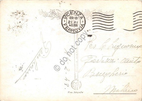 Cartolina Vicenza Madonna e Santuario di Monte Berico 1943