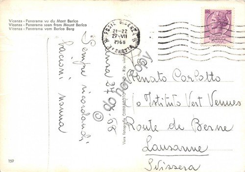 Cartolina Vicenza Panorama Monte Berico 1968