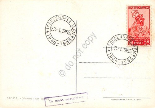Cartolina Vicenza Piazza dei Signori Ed Sicca Timbro Decennale UFV …