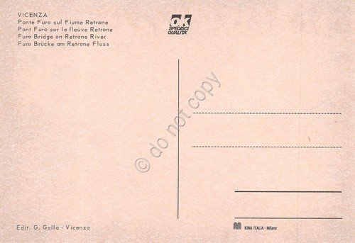 Cartolina Vicenza Ponte Furo fiume Retrone case anni '70 | Immagine Gallery 2