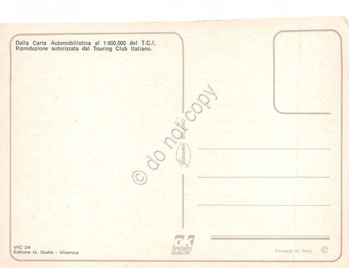 Cartolina Vicenza vedute varie e mappa anni '70