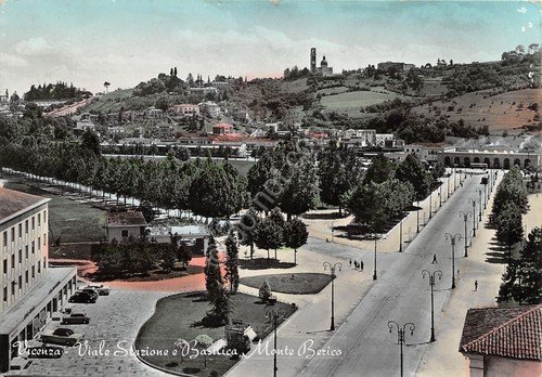 Cartolina Vicenza Viale Stazione Basilica Monte Berico Timbro Recoaro Terme … | Immagine principale