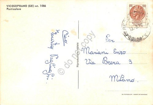 Cartolina Vicosoprano panorama parziale 1976