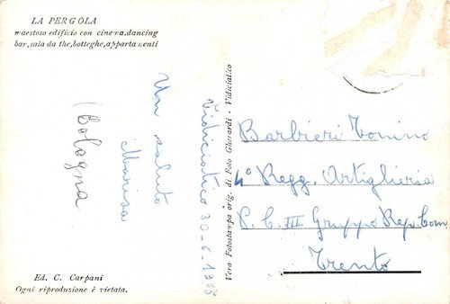 Cartolina Vidiciatico La Pergola 1955 (Bologna)