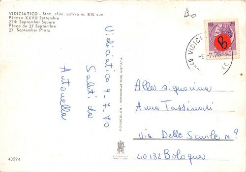 Cartolina Vidiciatico Piazza XXVII Settembre 1970 | Immagine Gallery 2