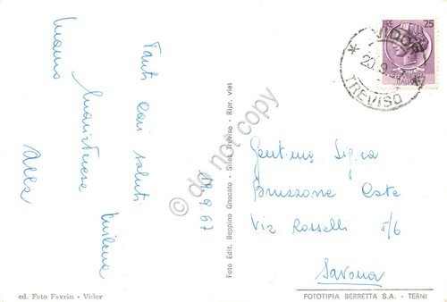 Cartolina Vidor vedute varie Scuola Chiesa Via Valcurta 1967 | Immagine Gallery 2