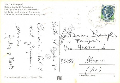 Cartolina Vieste Baia e Grotta di Portopiatto 1980 (Foggia) | Immagine Gallery 2