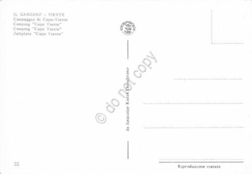 Cartolina Vieste Campeggio di Capo Vieste auto d'epoca (Foggia) | Immagine Gallery 2