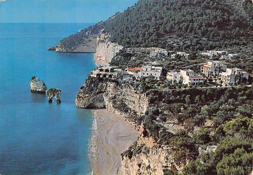 Cartolina Vieste Mattinata Litorale Baia dei Mergoli 1979