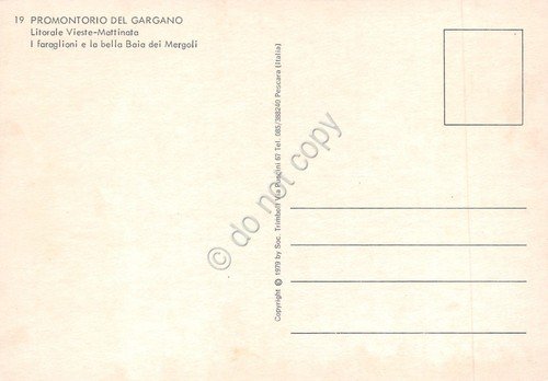 Cartolina Vieste Mattinata litorale Baia dei Mergoli anni '80 | Immagine Gallery 2