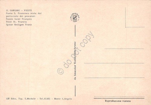 Cartolina Vieste Punta San Francesco da porticciolo dei pescatori anni … | Immagine Gallery 2