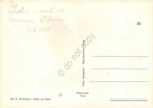 Cartolina Vietri sul mare Fabbrica e scuola ceramica Solimene Piazza … | Immagine Gallery 2
