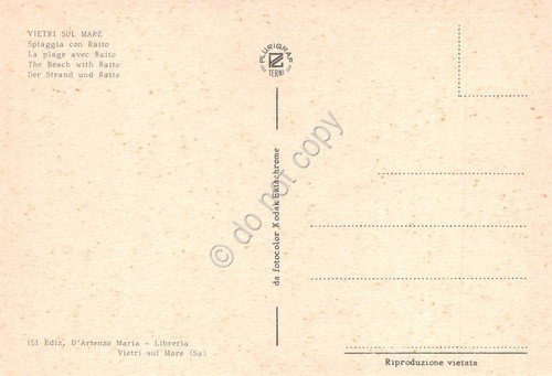Cartolina Vietri sul mare spiaggia con Raito stabilimenti case anni …