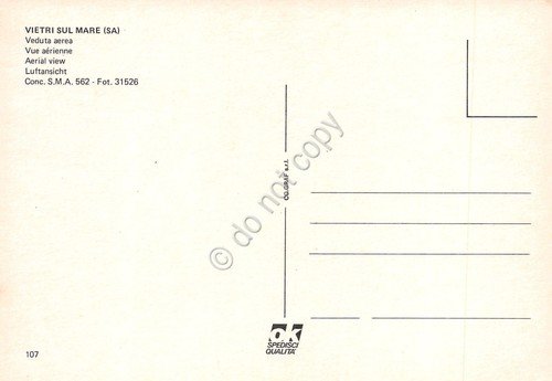 Cartolina Vietri sul mare veduta aerea case spiaggia anni '70 | Immagine Gallery 2