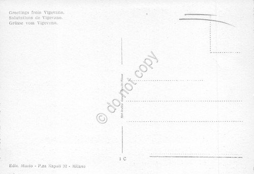 Cartolina Vigevano vedute varie Ponte Ticino Torre Chiesa Duomo Palazzo