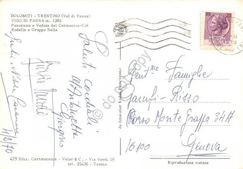 Cartolina Vigo di Fassa Panorama con Catinaccio Col Rodella e … | Immagine Gallery 2