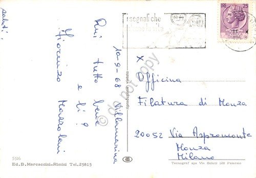 Cartolina Villa Marina di Cesenatico vedute vie paese spiaggia 1968 … | Immagine Gallery 2