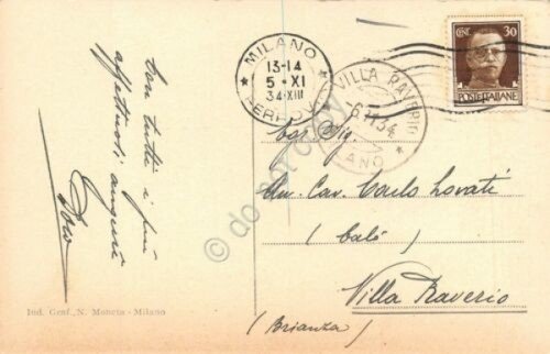 Cartolina Villa Raverio panorama chiesa contadina 1934 | Immagine Gallery 2