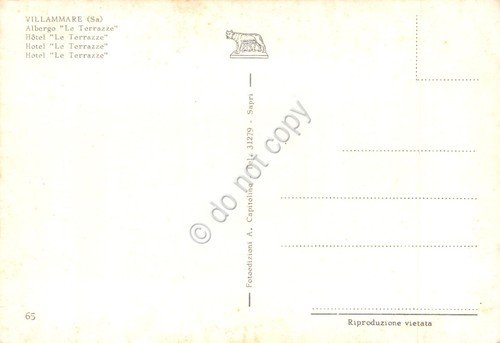 Cartolina Villammare Albergo Le Terrazze auto d'epoca anni '70