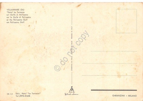 Cartolina Villammare Albergo Le Terrazze Golfo Policastro anni '70