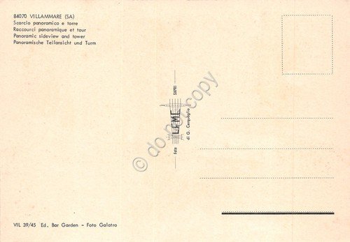 Cartolina Villammare Panorama dal mare e torre anni '70