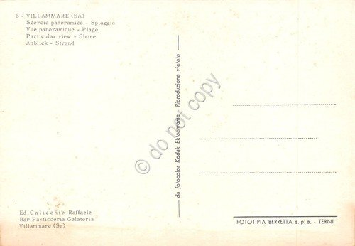 Cartolina Villammare spiaggia animata case anni '70