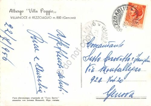 Cartolina Villanoce di Rezzoaglio Albergo Villa Poggio 1956