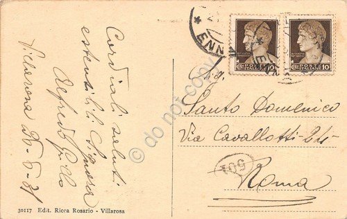 Cartolina Villarosa Sikella Miniere Pagliarello Respica Galleria S. Giuseppe '31