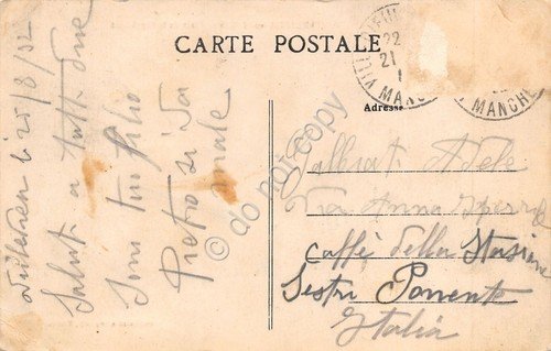 Cartolina Villedieu les Poels Place de la Republique 1932