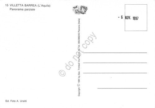 Cartolina Villetta Barrea Panorama Parziale