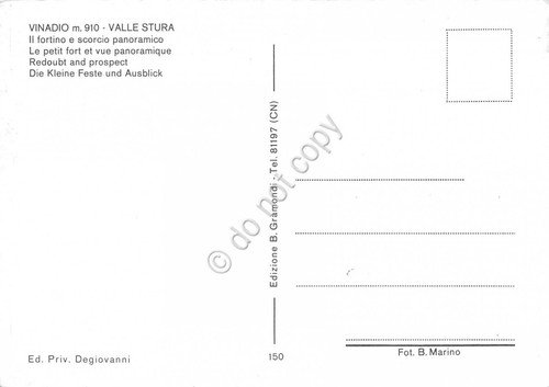 Cartolina Vinadio Fortino e panorama parziale | Immagine Gallery 2