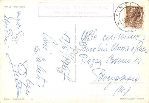Cartolina Vinci Panorama timbro Museo Vinciano 1967 (Firenze) | Immagine Gallery 2