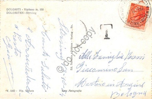 Cartolina Vipiteno Panorama Dolomiti 1954 | Immagine Gallery 2