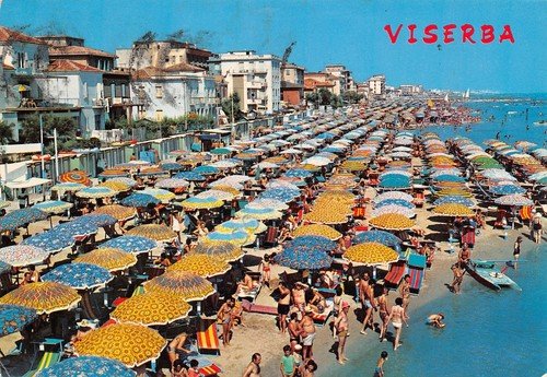 Cartolina Viserba di Rimini Spiaggia e alberghi 1978 | Immagine principale