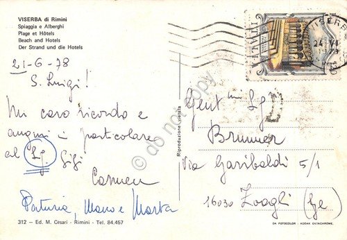 Cartolina Viserba di Rimini Spiaggia e alberghi 1978 | Immagine Gallery 2