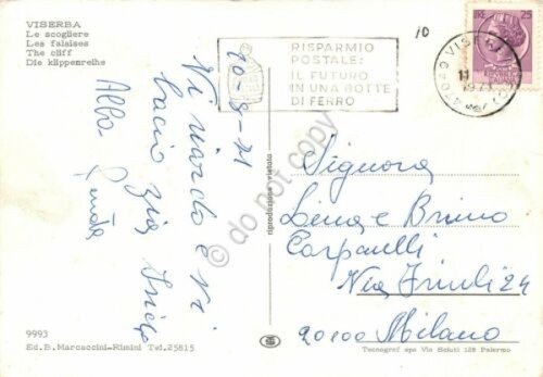 Cartolina VIserba veduta dalla spiaggia timbro targhetta PT 1971 (Rimini) | Immagine Gallery 2