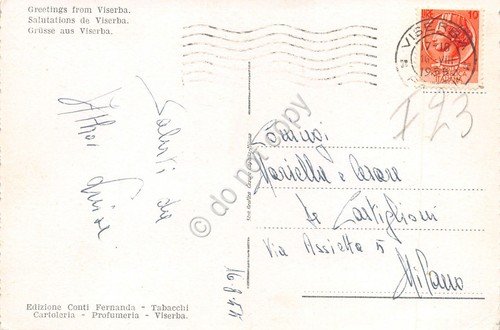 Cartolina Viserba vedute Pensione Luciana Piccolo Hotel spiaggia 1955 | Immagine Gallery 2
